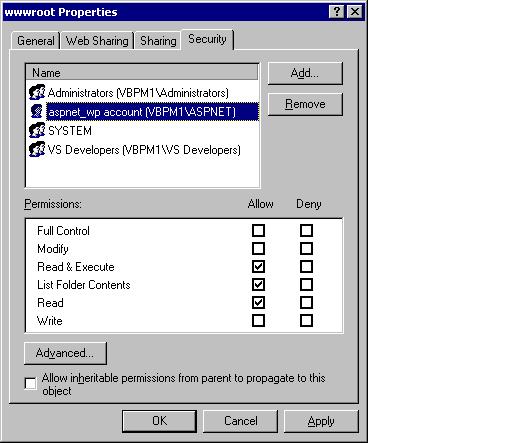 Screenshot of the property dialog. O K is selected.