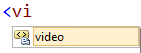 Screenshot that shows a Visual Studio video snippet selected.
