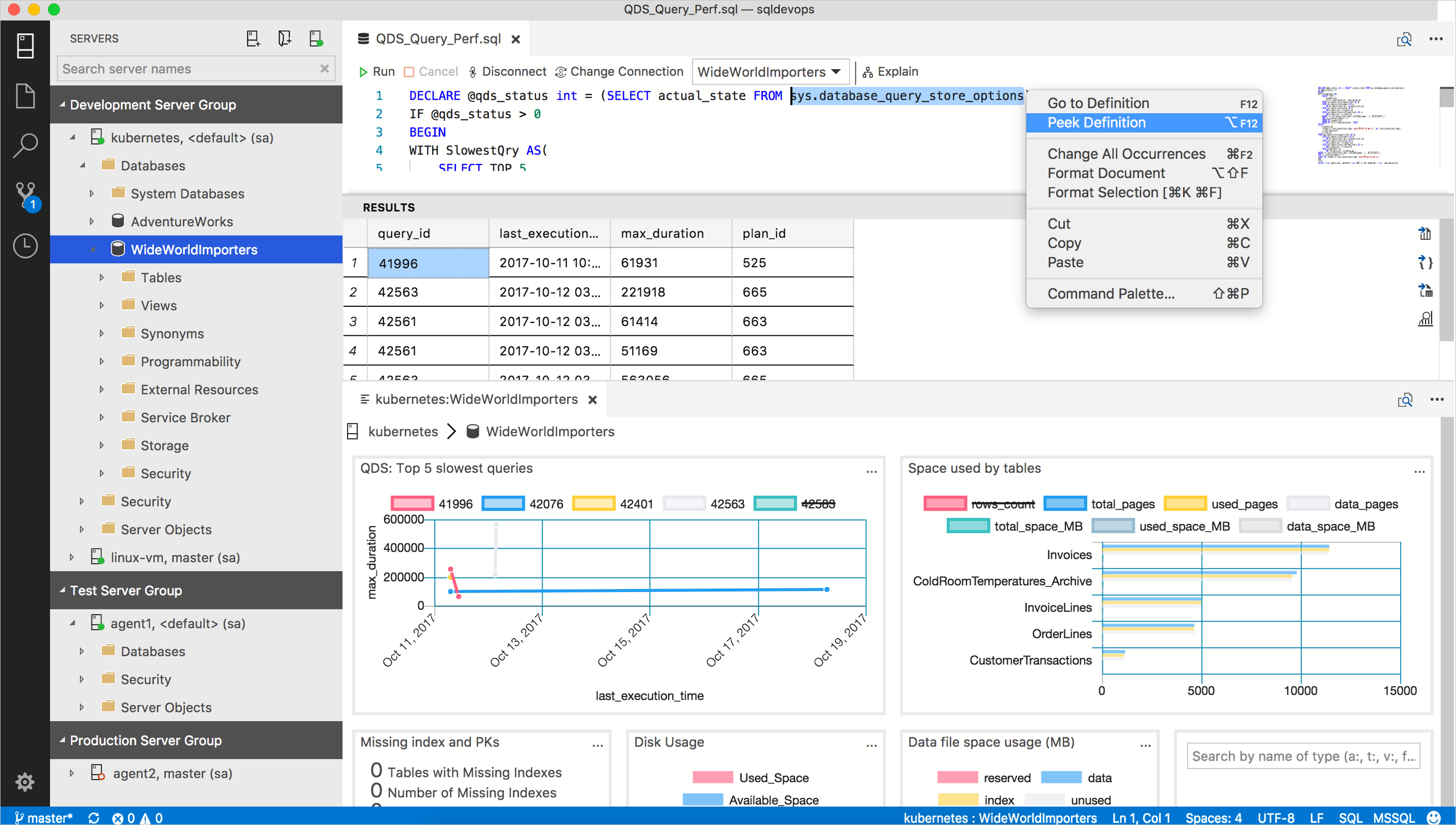 Use Insight widgets to monitor servers and databases - Azure Data Studio |  Microsoft Learn