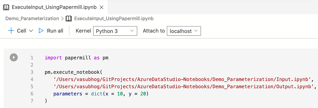 Screenshot that shows the Python API execution.