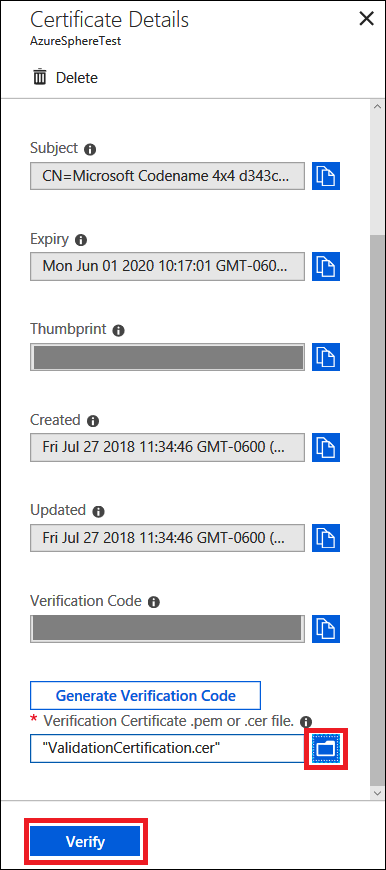 Upload certificate verification-direct connection