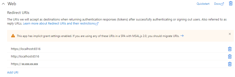To enable multiple users in an organization to register Windows Admin Center using the same Azure app ID, add redirect URIs