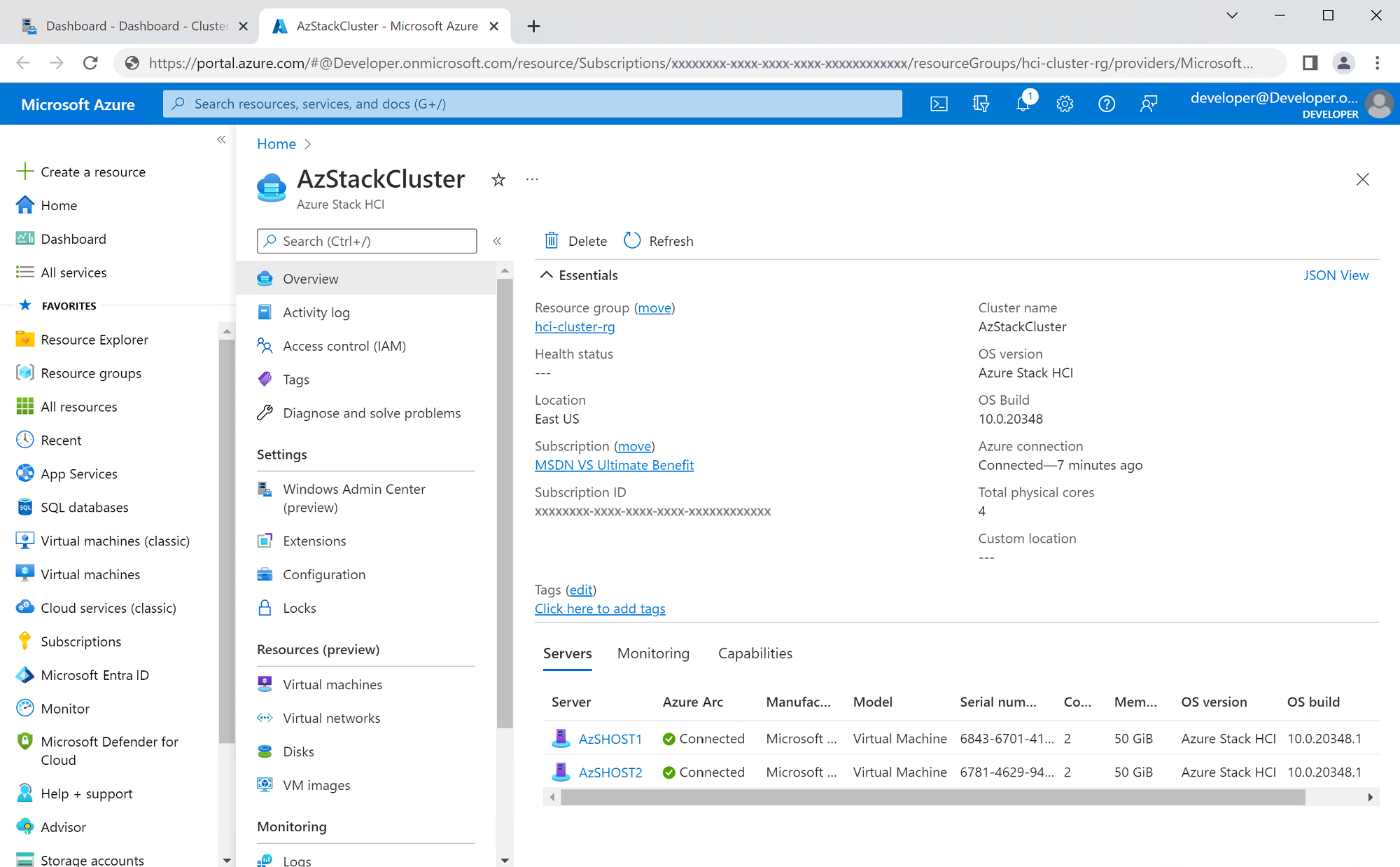 Confirm Azure subscription, resource group, and region selections