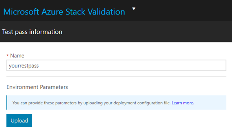 Specify parameters in the VaaS portal