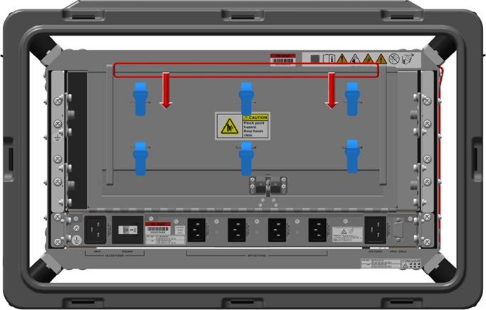Diagram that shows the plenum at the back of the case being pulled downward.