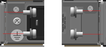 Diagram that shows a close up of the four screws that secure the heater.