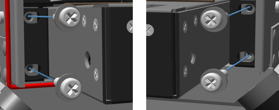 Diagram that shows the screws being reattached.