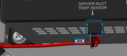 Diagram that shows the loop for the zip tie and the server inlet temp sensor.