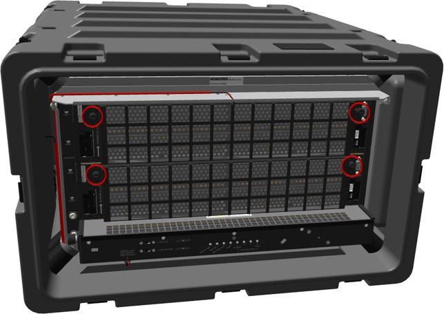 Diagram that shows the location of the screws on the filter assembly.