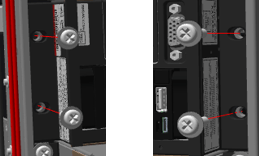 Two diagrams that show the screws being removed from each side of the case.