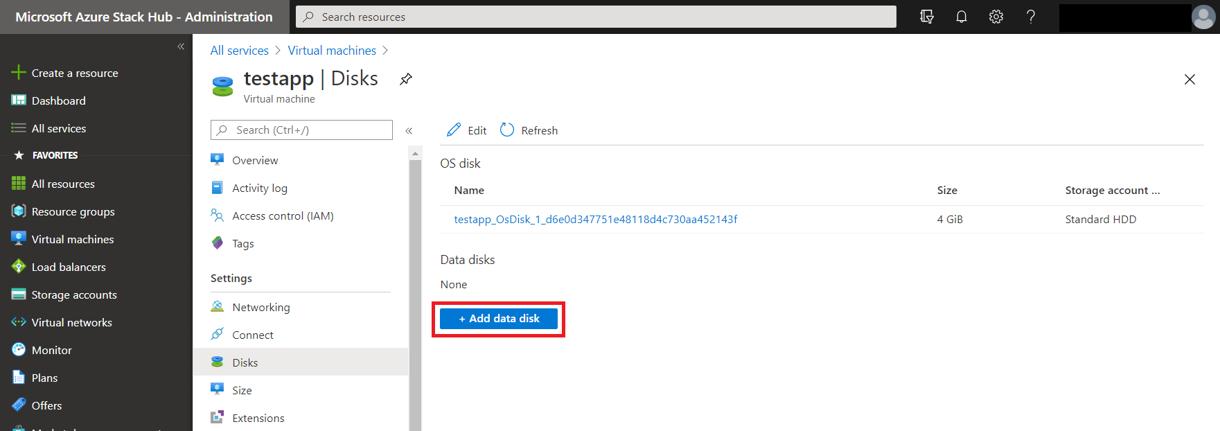 Create VM disk storage in Azure Stack Hub - Azure Stack Hub | Microsoft ...