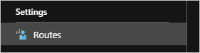 Screenshot shows the highlighted Routes item of Settings.