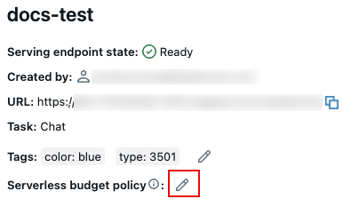 Pencil icon to edit usage policies on endpoint page.