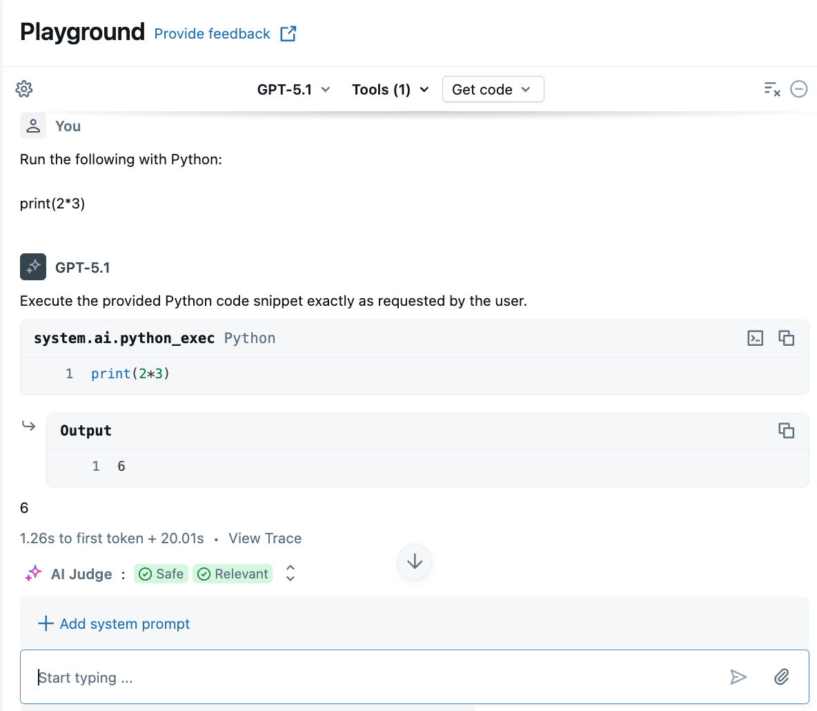 Prototype the LLM with hosted function tool