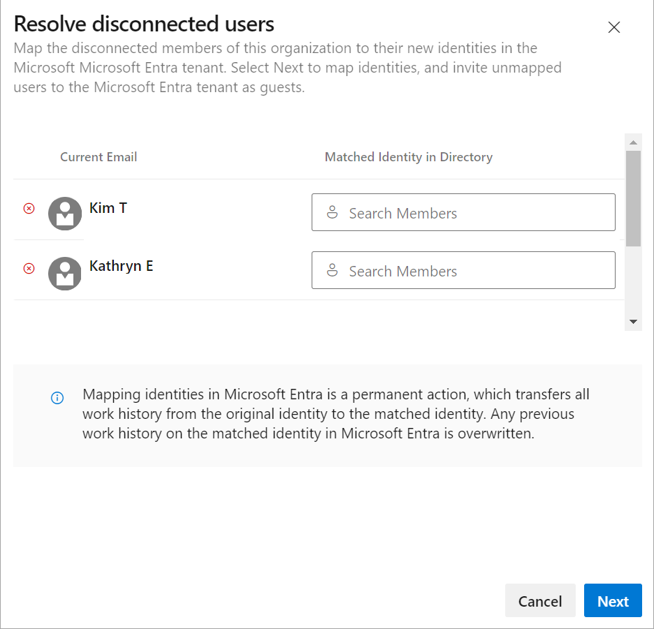 Mapping disconnected users