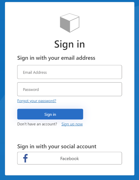 A screenshot of combined local and social sign-up or sign-in interface.
