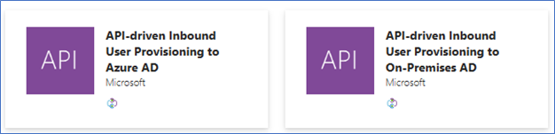Screenshot of API-driven provisioning apps.