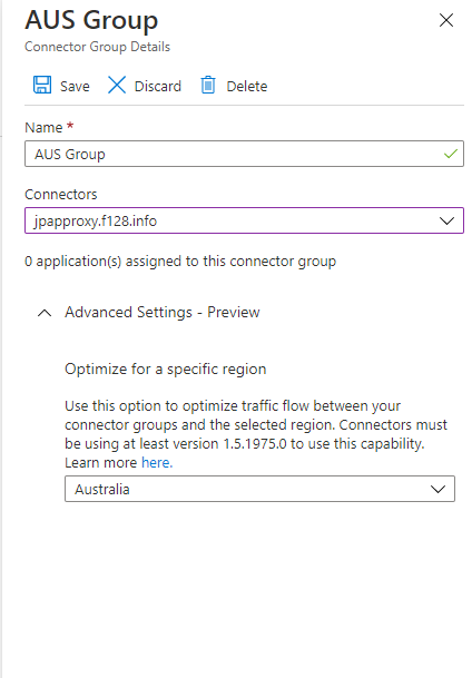 Configure a new connector group.