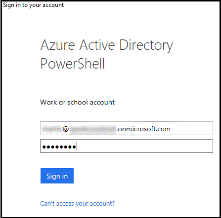 Authenticate to Azure AD PowerShell