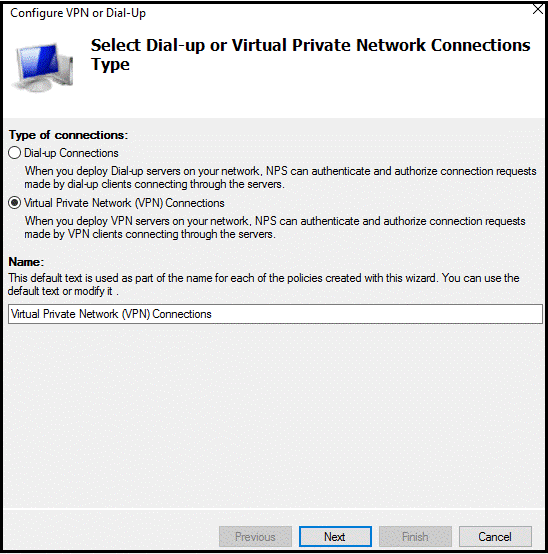 Configure Virtual private network connections
