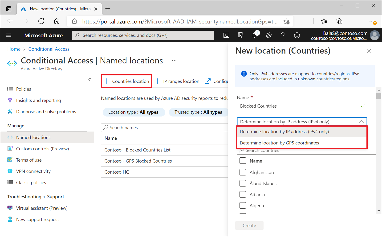 Using networks and countries/regions in Azure Active Directory - Microsoft  Entra | Microsoft Learn