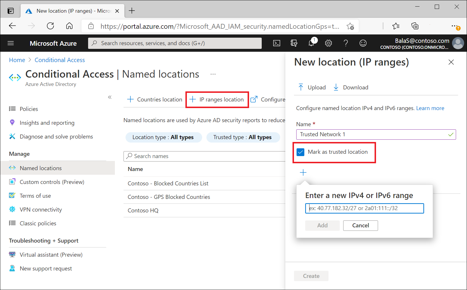 Using networks and countries/regions in Microsoft Entra ID Microsoft