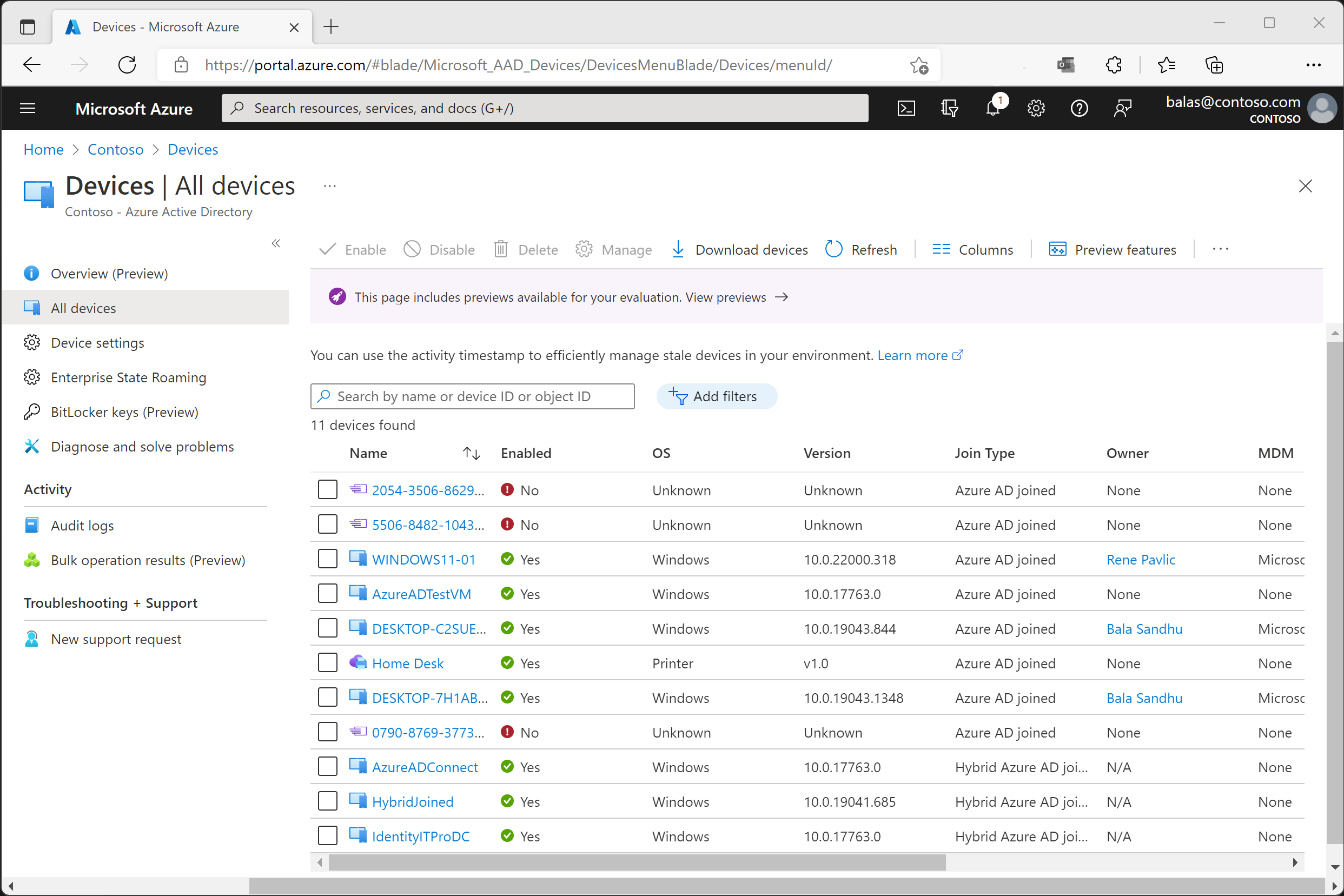 Manage Devices In Azure Ad Using The Azure Portal Microsoft Entra Microsoft Learn