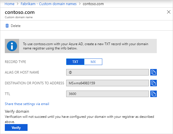 Add your custom domain - Microsoft Entra | Microsoft Learn
