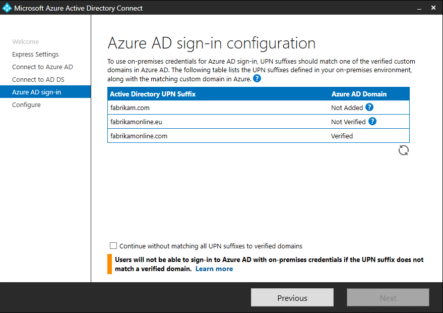 Azure AD Connect Getting Started Using Express Settings Microsoft 