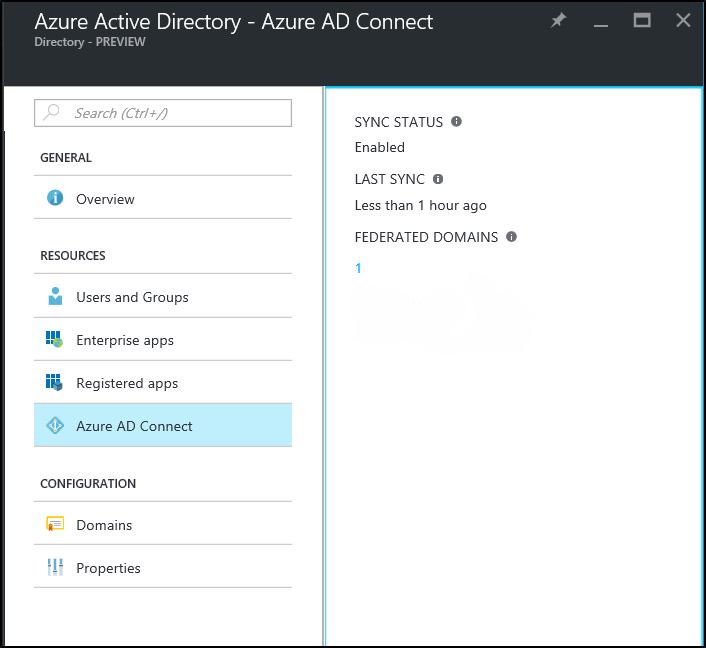 Azure AD Connect Blade