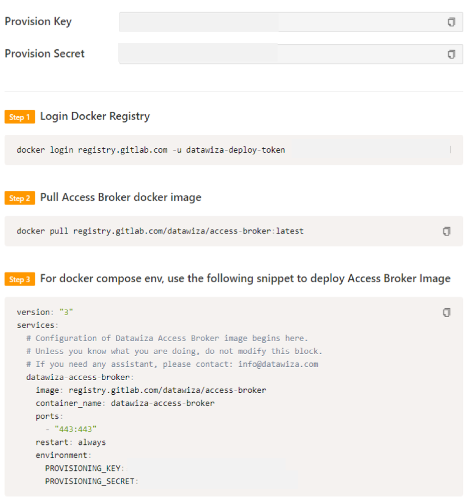 Screenshot of Docker entries.