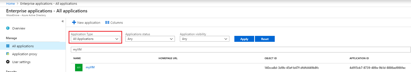 View managed identity service principal in portal