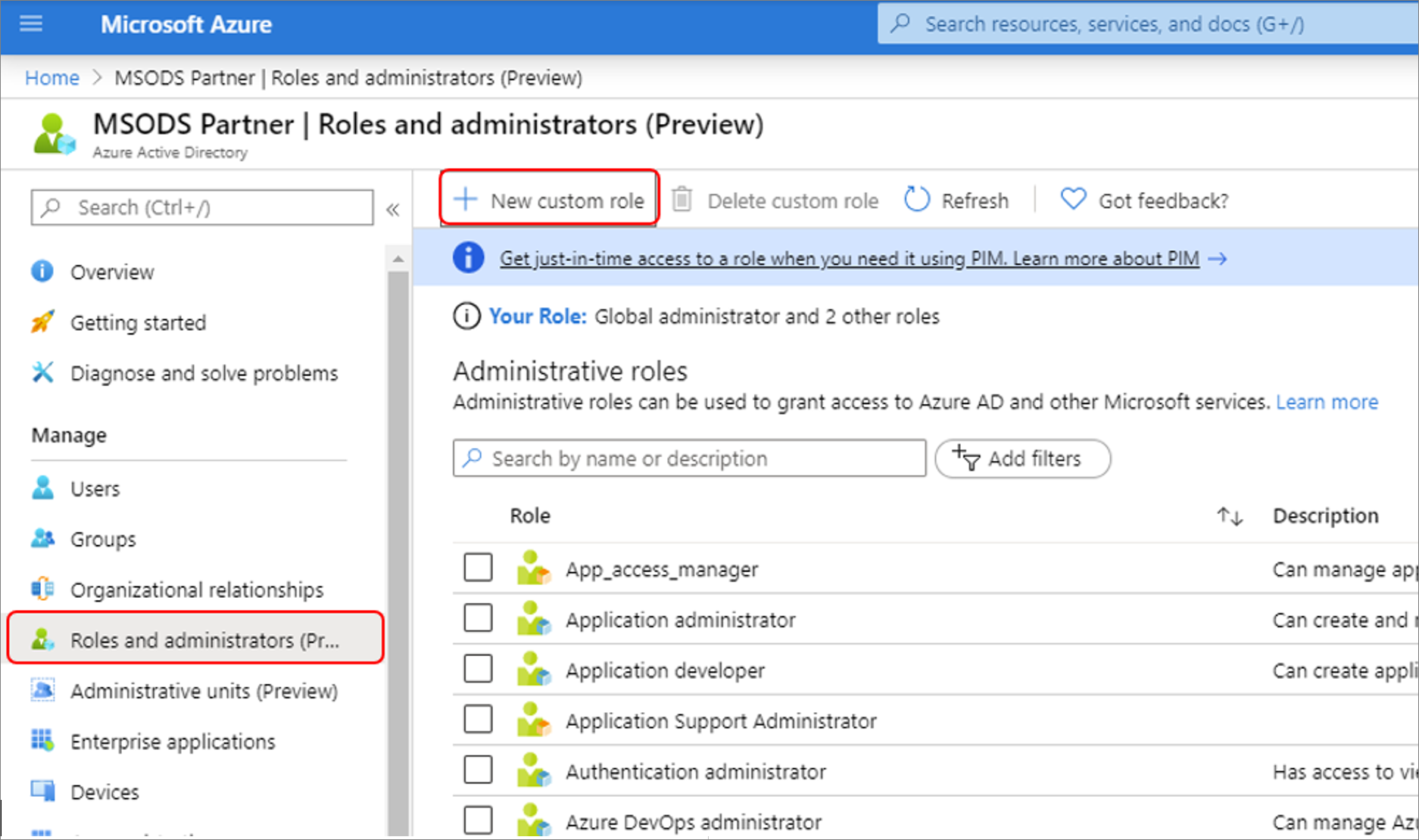 add role assignment to role definition