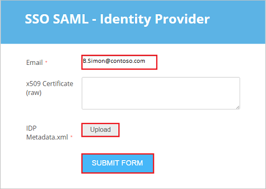 Screenshot that shows the SSO SAML - Identity Provider configuration screen.