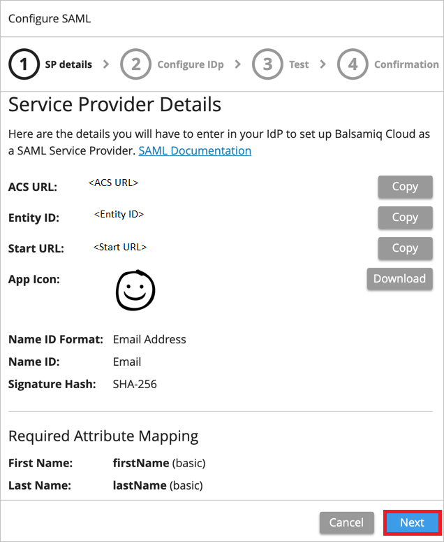 Screenshot shows the Service Provider Details.