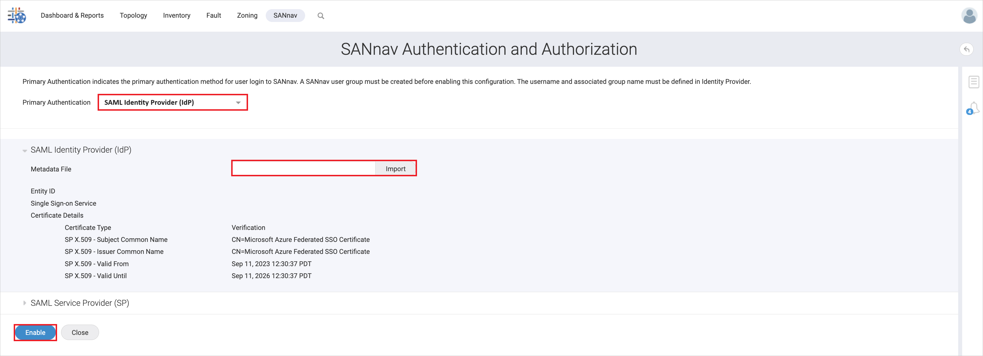 Screenshot shows settings of Identity Provider configuration.