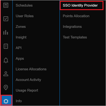 Catchpoint settings screenshot with SSO Identity Provider selected
