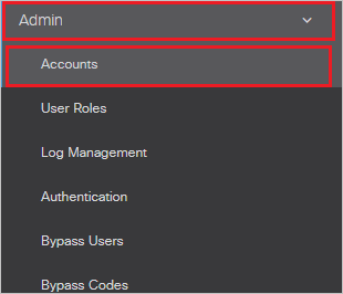 Screenshot shows the Account of Cisco Umbrella Admin.