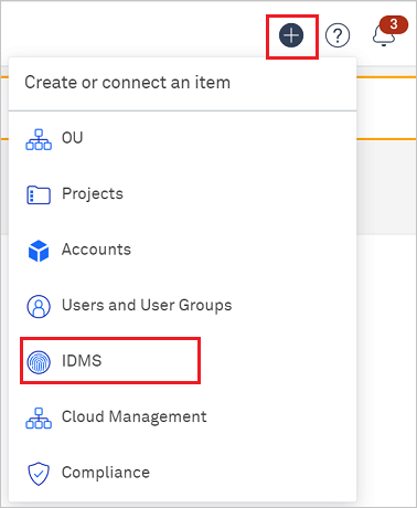 Screenshot for IDMS create.