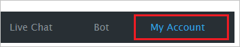 Comm100 Live Chat my account.