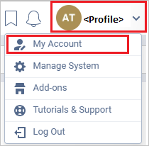 Screenshot that shows "Profile" and "My Account" selected.