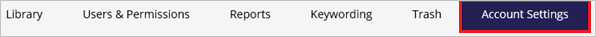 Screenshot shows the Account Settings toolbar option.
