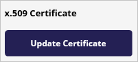 Screenshot shows the option to Update Certificate.