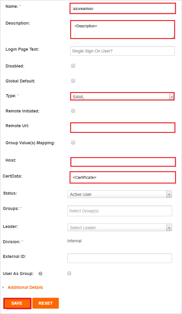 Screenshot shows the fields where you enter the information in this step.