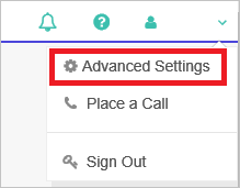 Screenshot shows the Advanced Settings menu item.