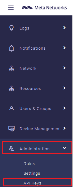 Meta Networks Connector Admin Console