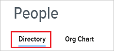 Screenshot shows the People Directory tab selected.