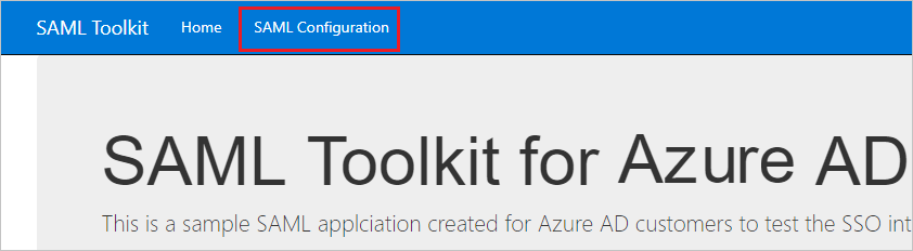 Azure AD SAML Toolkit SAML Configuration