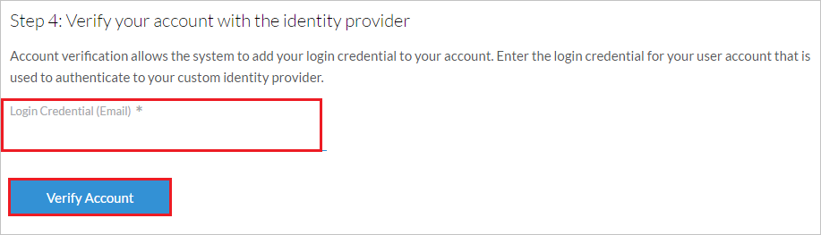 Enter email, and select Verify Account