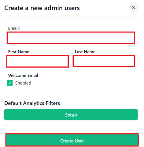 Creating Users Screenshot shows how to create new users in the page.